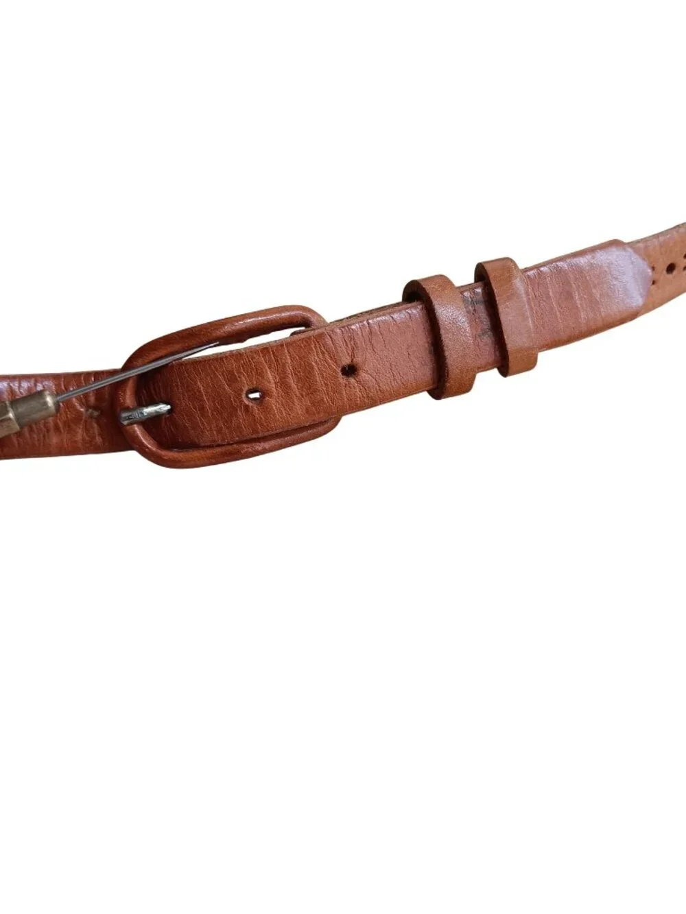 Medium Women's 1980's Vintage Boho Belt Brown Leather Skinny